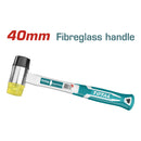 Mazo de goma y plastico. Diametro 40mm. Mango fibra vidrio.