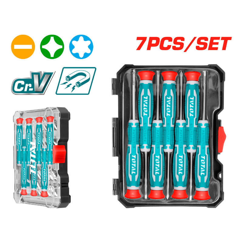 Juego Destornillador precision(7pza) SL2.0*50, SL2.5*50, SL3.0*50,PH00*50, PH0*50, T6*50, T8*50 CR-V