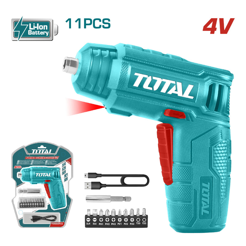 Destornillador inalámbrico 1/4” de litio 4V.