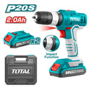 Taladro inalambrico Percutor 20 V de 3/8" 45 Nm 0-400/0 -1500/min. Trae 2 baterias, 1 cargador.