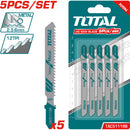 5pza cuchillas caladora para metal  2.5-6.0 mm . Largo 50mm,spaciado dientes:1.9-2.3mm.