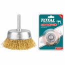 Cepillo de alambre de copa circular con vastago de 50mm. Para taladro. Diámetro del vastago: 6.35 mm