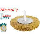 Cepillo de Alambre Circular con vastago de 75mm. Para taladro. Diametro alambre 0.35mm.