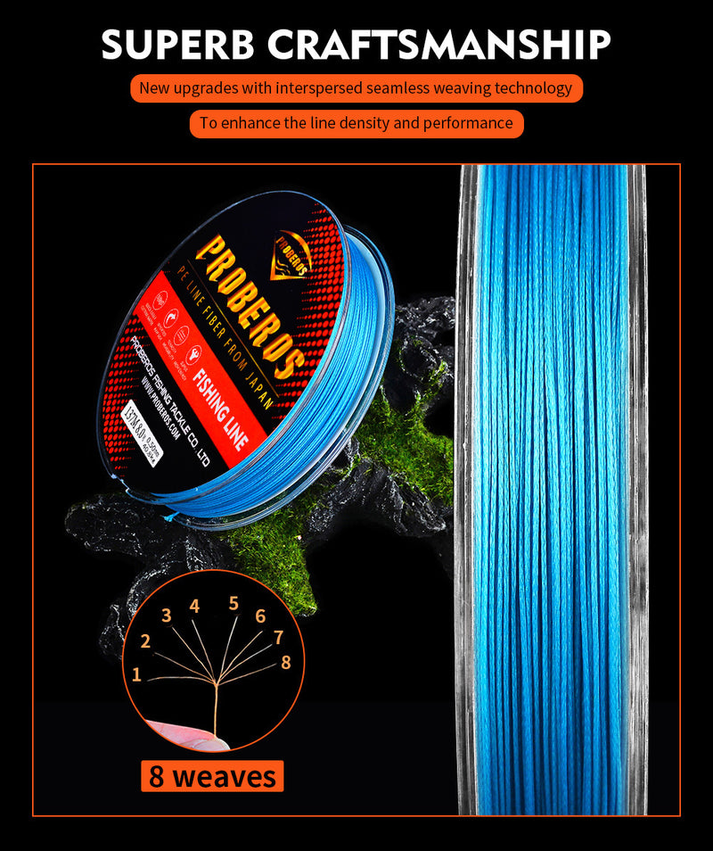 Líneas de pesca hechas de PE, Line de 137m de largo.