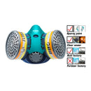 Respirador con 2 filtros. Protec grd 1.Gases organicos/inorganicos, SO2 y otros gases acidicos
