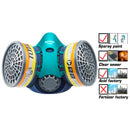 Respirador con 2 filtros. Protec grd 1.Gases organicos/inorganicos, SO2 y otros gases acidicos