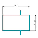 TRC-41 Perfil Marco Fijo 3" x 1 3/4"  Cerrado Doble Aleta Descentrada. E =1.5 mm. L=5.85 m NEGRO