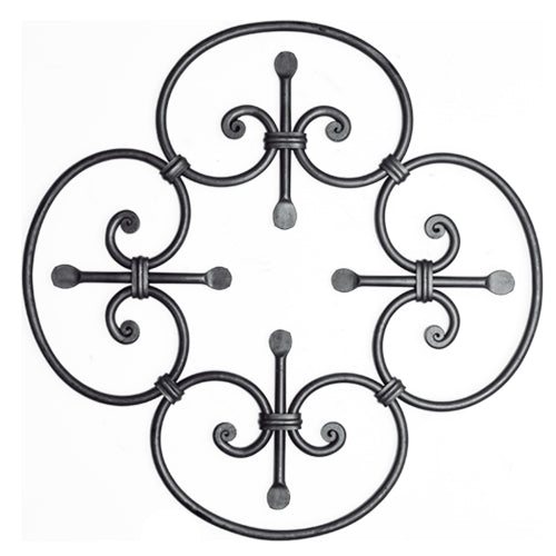 Rosón artístico de hierro forjado Diámetro: Ø 440 mm; Barra circular: Ø 10 mm