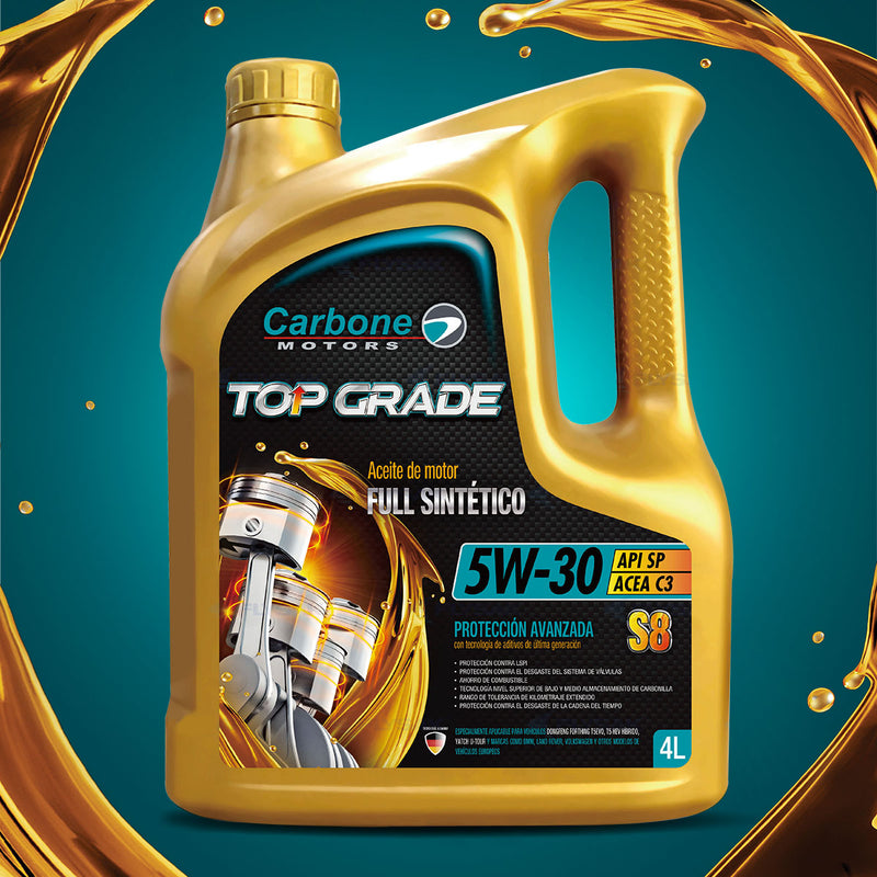 ACEITE DE MOTOR API SP 5W30 FULL SINTÉTICO (TOP GRADE) GASOLINA S8 ACEA C3 CARBONE MOTORS (1  galon)