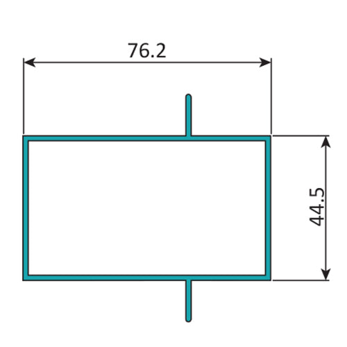 TRC-41 Perfil Marco Fijo 3" x 1 3/4"  Cerrado Doble Aleta Descentrada. E =1.5 mm. L=5.85 m SILVER