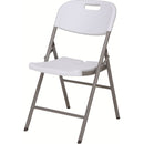 Silla plástica plegable (HDPE) con marco de acero revestido. Medidas 83 cm x 46 cm x H57 cm.