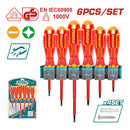 Juego 6pza Destor.Insul.Cr-V.1000volts.Cert VDE SL3.0×75,SL4.0×100,SL6.5×150,PH0×60,PH1×80,PH2×100