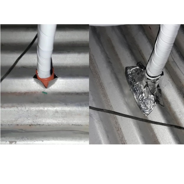 Cinta autoadhesiva asfáltica tapagoteras de 10 cm (4") x 10 mts largo Carbone RoofBand para techos