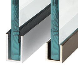 U-Channel  Vidrio de 10 mm de Aluminio. Alto 19 mm. Largo de 3 m. Acabado Brillante