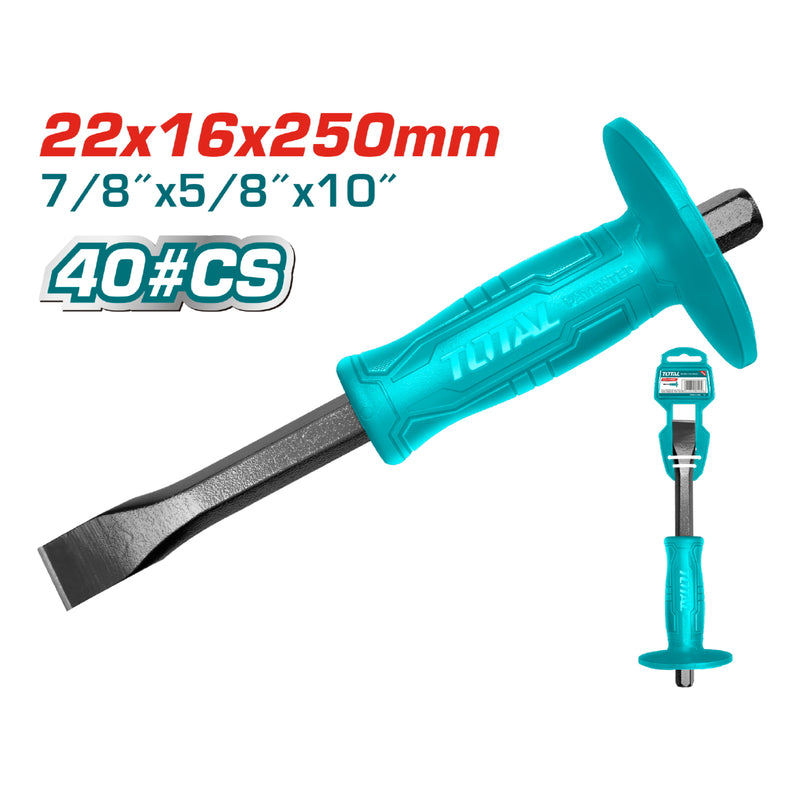 Cincel de 22 mm cabeza, mango 16 mm largo 250 mm. Alta calidad igual a stanley