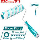 Rodillo de pintar de microfibra, medida 230mm (9"). Espesor 12mm. Diámetro 6mm.