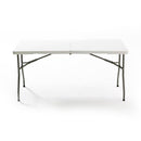 Mesa plástica plegable de 6 pies x 2 pies (HDPE) con marco de acero revestido. Medidas 180 cm x 74
