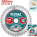Disco corte madera 185mm(7-1/4") 40T,arbor:20mm Reduction ring:16mm