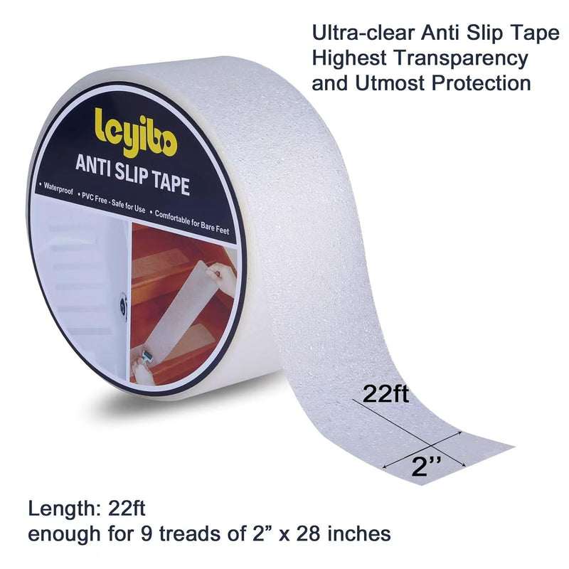 Cinta de seguridad antideslizante 2" X 22 pies Transparente