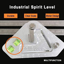 Regla triangular en ángulo para carpintería.