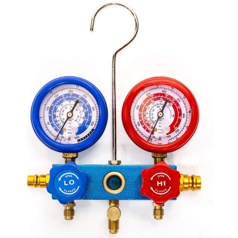 Bomba de Vacio R12, R22, R134A y R410A refrigeracion HVAC - A/C de 1/4 HP y Kit manometro