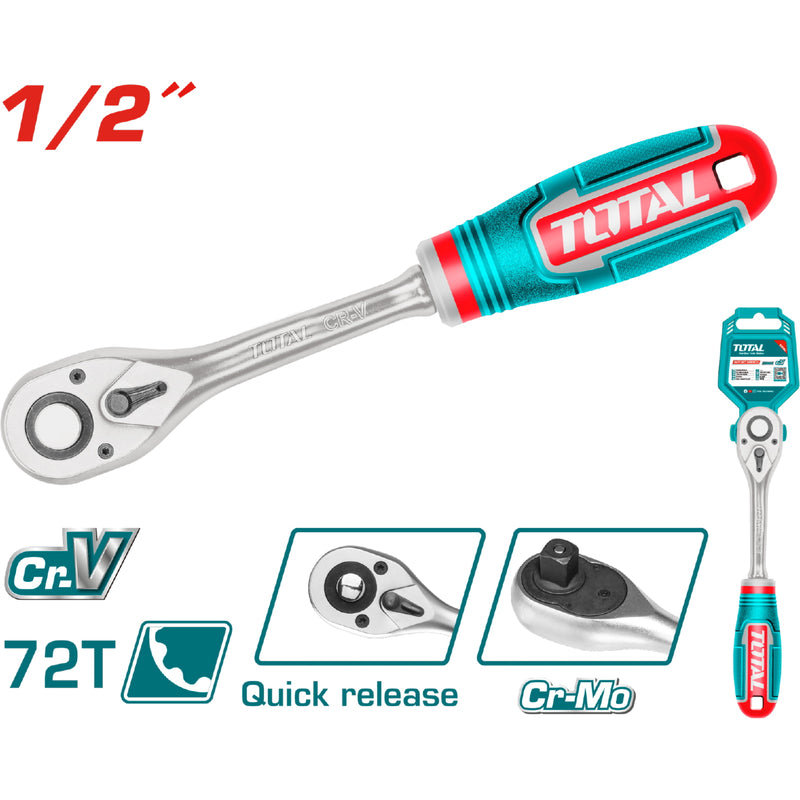 Ratchet de 1/2" 45T 260 mm largo Material CR-V+Cr-Mo.