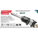 Llave de impacto neumática 1" Velocidad sin carga: 3600 rpm Max.torque:3100Nm(2300ft)(1 año)