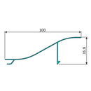 Lama de Louver en foma de Onda. Ancho 4" Espesor 1.0 mm. Largo 5.85 mts. Acabado Anodizado Negr