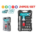 Llave T de 24 PCS Mixto ratched puntas variadas