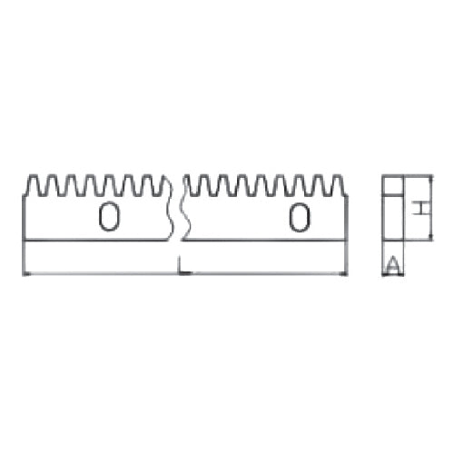 1 mt Cremallera para motor de porton. con tornillos. Modulo M4. 12x30mm.  (N1-P5-entre S y R)