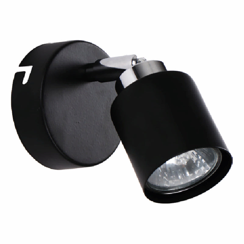 Lámpara de Pared Negra 1XGU10 Elegancia Clásica  Metal de Alta Calidad.