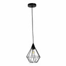 Lámpara Colgante Negra 1XE27, Metal de Alta Calidad 190x1260mm