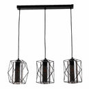 Lámpara Colgante Negra 3XE27 700x1230mm Elegancia Moderna y Versátil