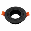 Aro empotrable soporte Ojo de Buey 1xGU10 Plástico Negro para Interior y Exterior. Φ92x25mm. Direccionable. Redondo. Incrustable