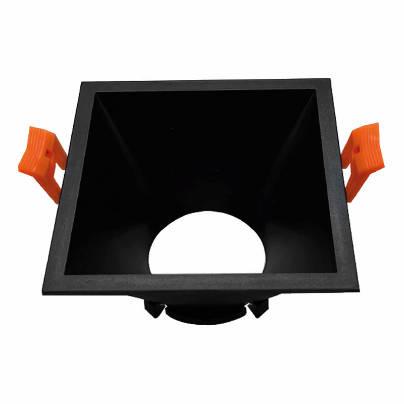 Aro empotrable soporte Ojo de Buey 1xGU10 Plástico Negro para Interior y Exterior. Φ94x94x52mm. Redondo. Incrustable