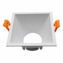 Aro empotrable soporte Ojo de Buey 1xGU10 Plástico Blanco para Interior y Exterior. Φ94x94x52mm. Cuadrado. Incrustable