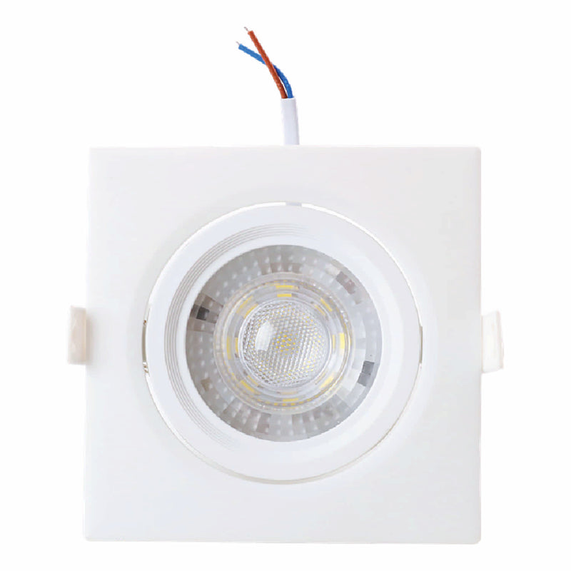 Lámpara Ojo de Buey LED Blanco Cuadrado 7W 3000K, Iluminación puntual en interiores y exteriores.