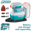 Lijadora delta orbital de Mano Inalámbrica 20V 12000rpm. Incluye 3 hojas. Batería y cargador por separado. Super Total