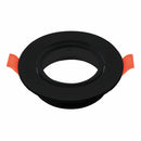 Aro empotrable soporte Ojo de Buey 1XGU10 aluminio negro para Interior y Exterior. Φ88x25mm. Dirigible. Redondo. Incrustable