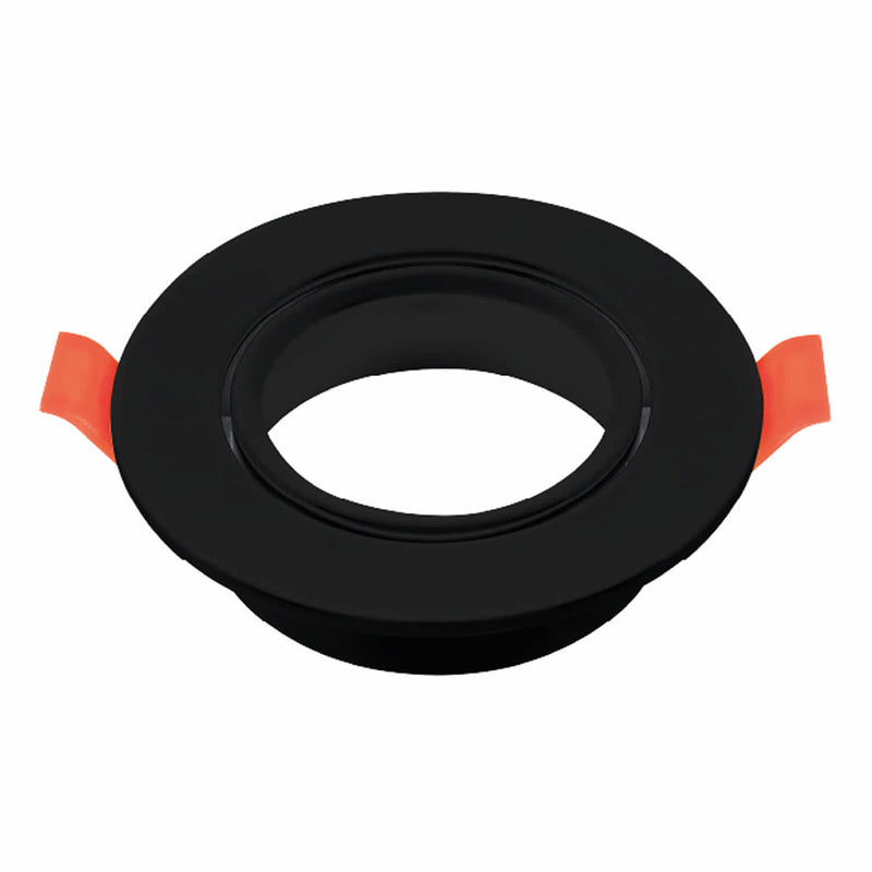 Aro empotrable soporte Ojo de Buey 1XGU10 aluminio negro para Interior y Exterior. Φ88x25mm. Dirigible. Redondo. Incrustable