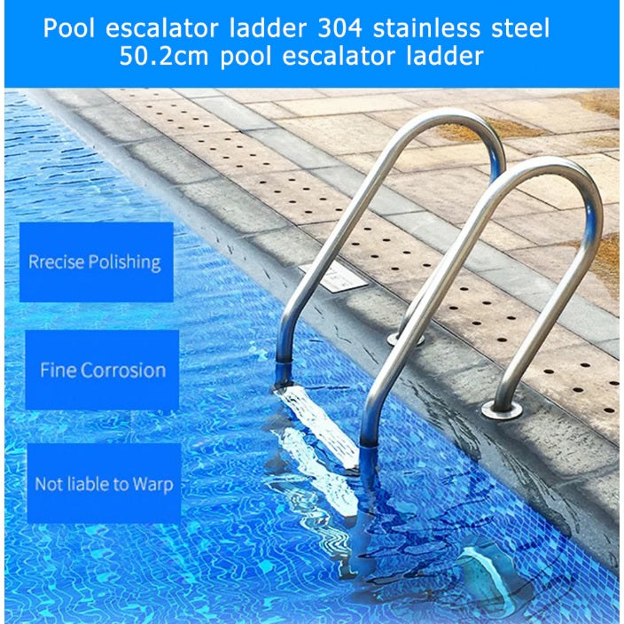 (1Pza) Peldaño de escalera de Piscina de acero inoxidable, antideslizante.