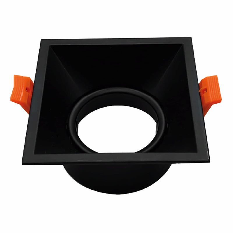 Aro empotrable soporte Ojo de Buey 1xGU10 Aluminio Negro para Interior y Exterior. Direccionable. Cuadrado. Incrustable.