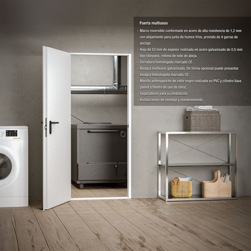 Puerta Multiuso Reversible 990x2140mm marco MC3 color Gris 7035