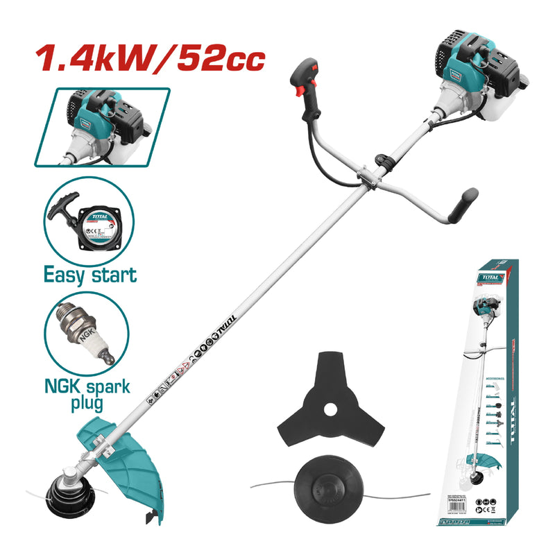 Desmalezadora Grande. Motor 2 Tiempos Enfriado Por Aire A Gasolina 1.4KW (2.2HP) 52cc.