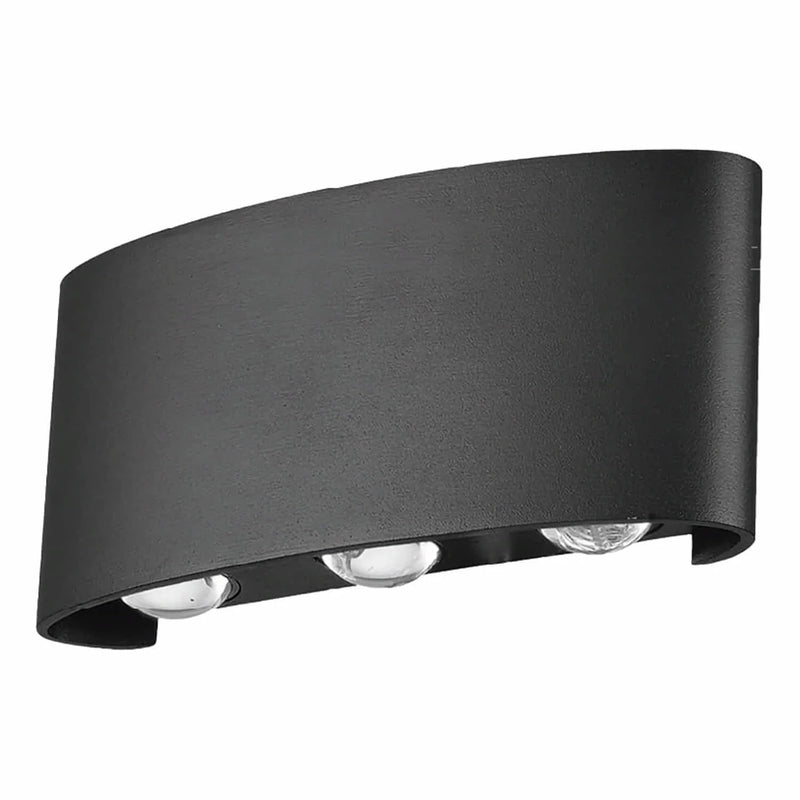 Lámpara de Pared Exterior Negra LED 6W 3000K Cálida. 170x80mm. Iluminación Exterior. Luminaria.