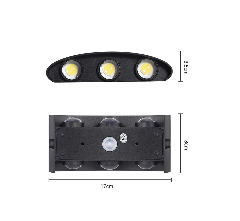 Lámpara de Pared Exterior Negra LED 6W 3000K Cálida. 170x80mm. Iluminación Exterior. Luminaria.
