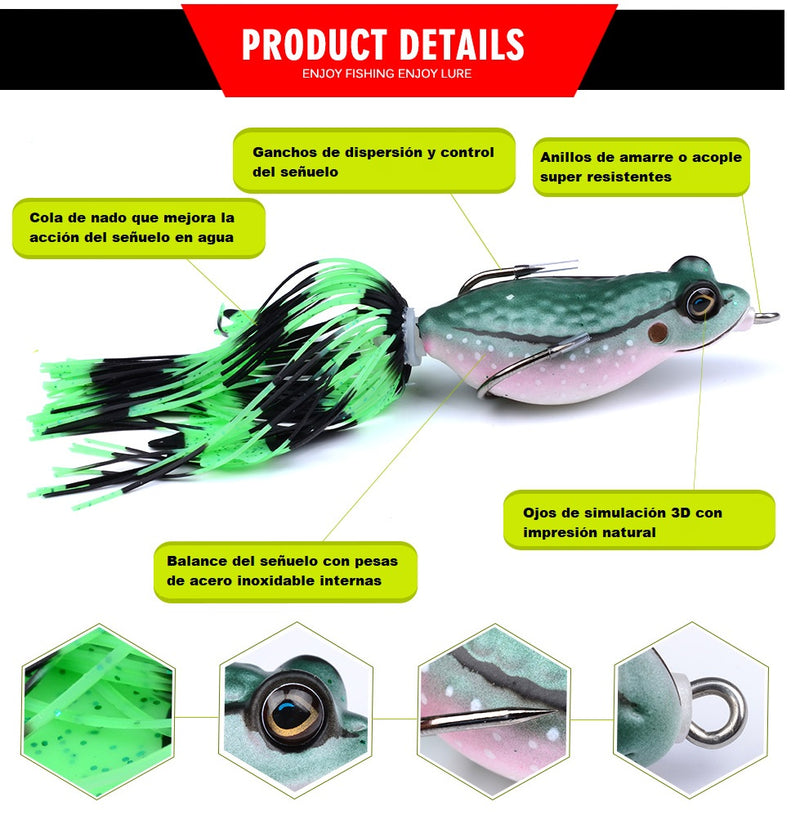 Señuelo Rana de pesca 5 Uds. Set