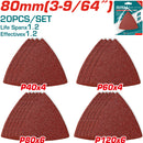 Lijas Delta Surtido (P40x4 P60x4 P80x6 P120x6) Set De 20 Piezas. hojas de lija para lijadoras delta