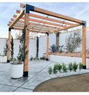 Base Tubo Cuadrado Union Pergolas WPC exteriores soporte para tubo 4"x4" - 100x100 mm