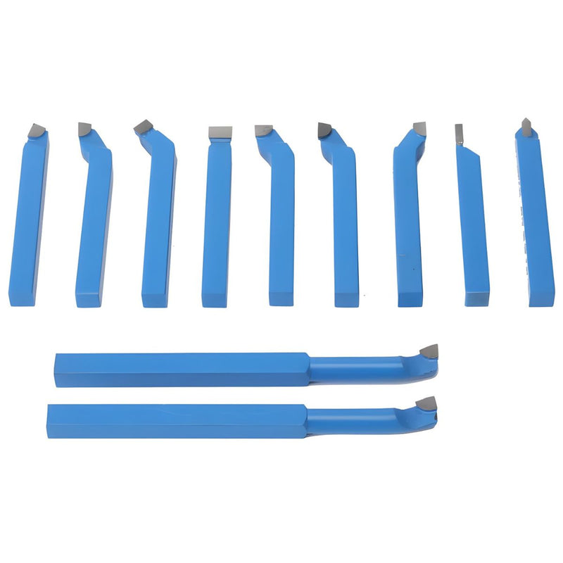Cuchillas de corte para torno de metal con punta de carburo. Set de 11 piezas.